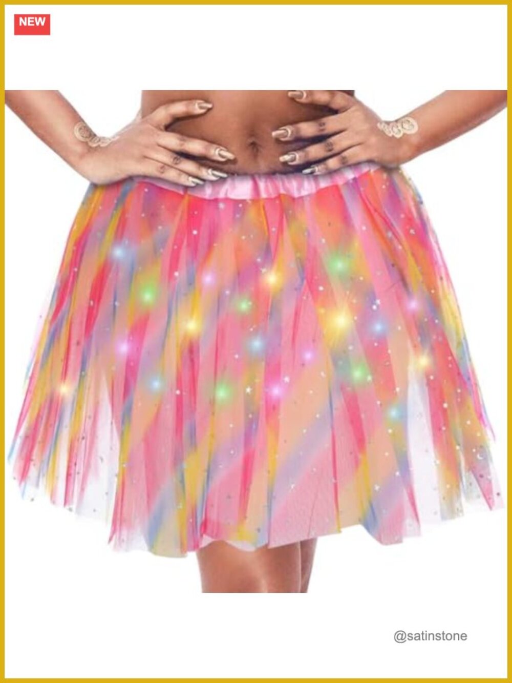 LED Light Up Tutu Skirt Tulle Glow Party Rave Dance Halloween Cosplay